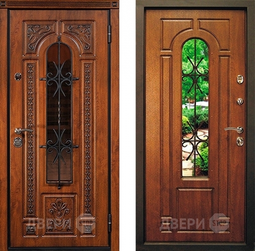 Входная металлическая Дверь Юркас Лацио с ковкой и стеклом в Можайске