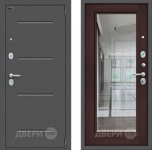 Входная металлическая Дверь Bravo Porta S-2 104/П61 с зеркалом венге в Можайске