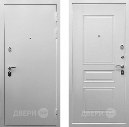 Входная металлическая Дверь Ратибор Бланко 3К Белый матовый в Можайске