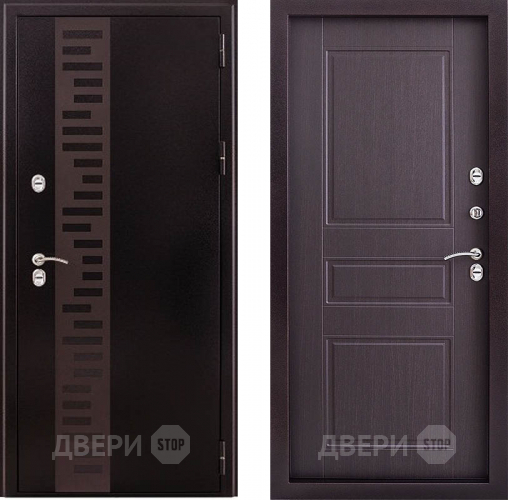 Дверь Заводская Урал с декором Термо Венге (с терморазрывом) в Можайске