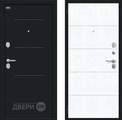 Входная металлическая Дверь внутреннего открывания Bravo Граффити-1 Инсайд Букле черное/Snow Art в Можайске