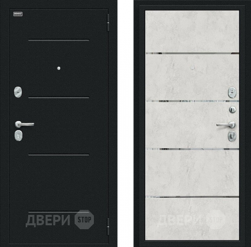 Входная металлическая Дверь Bravo Лайн Букле черное/Look Art в Можайске