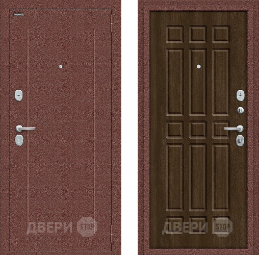 Входная металлическая Дверь Bravo Любо Мини Антик медный/Dark Barnwood в Можайске