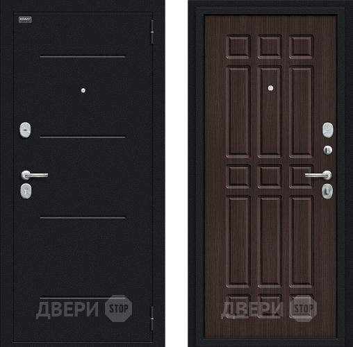 Входная металлическая Дверь Bravo Мило Букле черное/Wenge Veralinga в Можайске