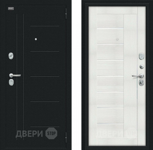 Входная металлическая Дверь Bravo Проф Букле черное/Bianco Veralinga в Можайске