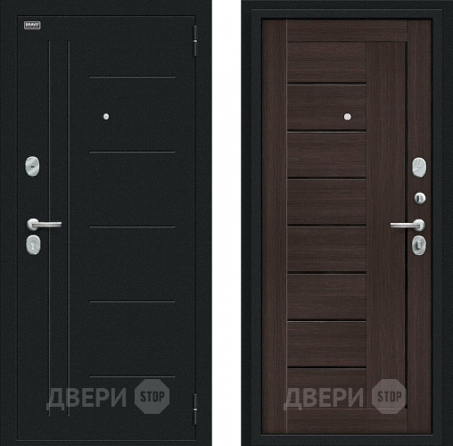 Входная металлическая Дверь Bravo Проф Букле черное/Wenge Veralinga в Можайске