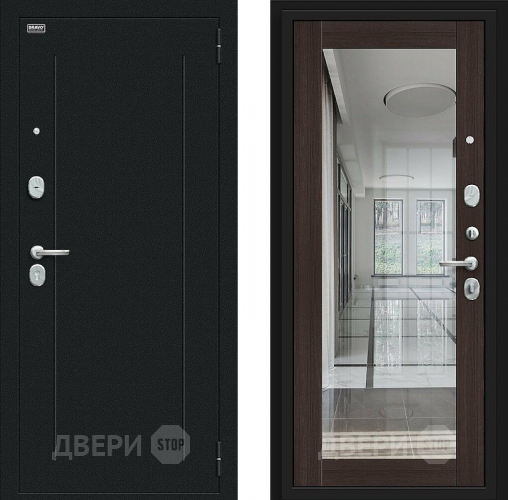 Входная металлическая Дверь Bravo Флэш Букле черное/Wenge Veralinga в Можайске