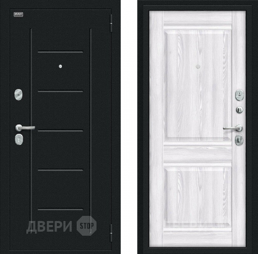 Входная металлическая Дверь Bravo Некст Kale Букле черное/Riviera Ice в Можайске