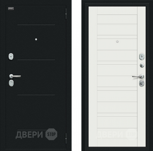 Входная металлическая Дверь Bravo Сити Kale Букле черное/Off-white в Можайске