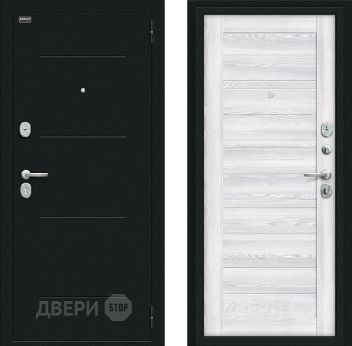Входная металлическая Дверь Bravo Сити Kale Букле черное/Riviera Ice в Можайске