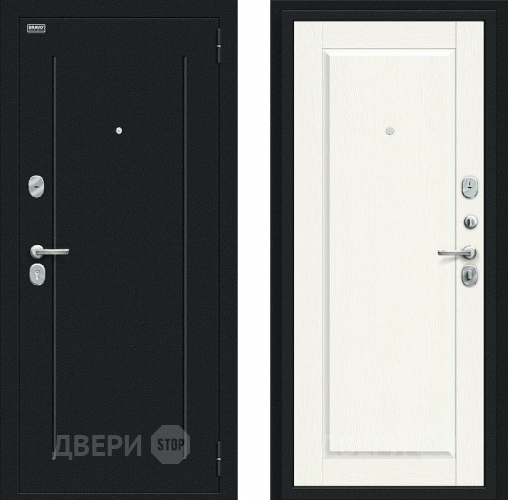Входная металлическая Дверь Bravo Сьют Kale Букле черное/White Wood в Можайске