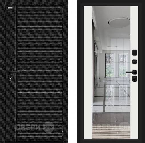 Входная металлическая Дверь Bravo Лайнер-3 Black Carbon/Off-white в Можайске
