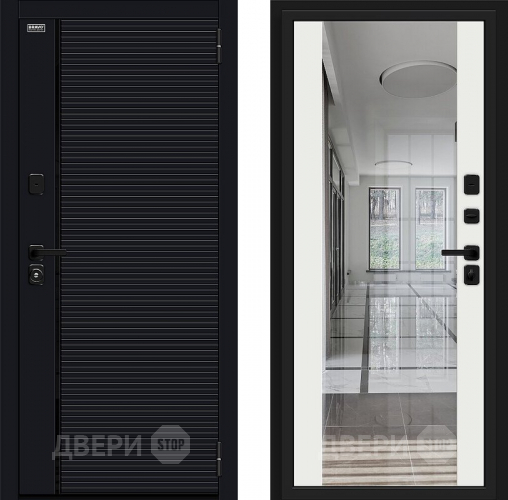 Входная металлическая Дверь Bravo Лайнер-3 Total Black/Off-white в Можайске