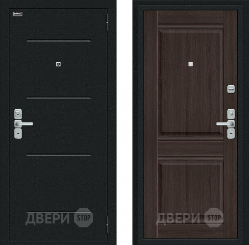 Входная металлическая Дверь Bravo Нео Букле черное/Wenge Veralinga в Можайске