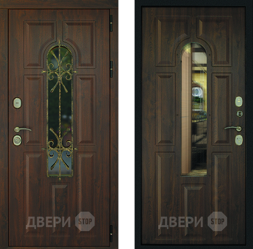 Входная металлическая Дверь Дверной Континент Лион Темный орех в Можайске