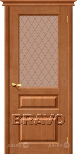 Межкомнатная дверь со стеклом М5 (Светлый Лак) в Можайске
