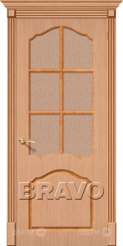 Межкомнатная дверь со стеклом Каролина (Дуб) в Можайске