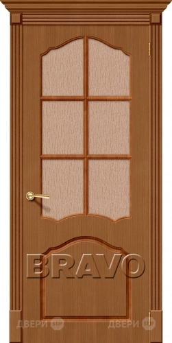 Межкомнатная дверь со стеклом Каролина (Орех) в Можайске