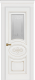 Межкомнатная дверь Дверь Премьер ДО, белая эмаль, патина золото, мателюкс с фрезеровкой в Можайске