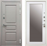 Дверь Ратибор Лондон 3К с зеркалом Грей софт/Белый софт 960х2050 мм