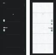 Дверь Bravo Граффити-1 Букле черное/Snow Art 860х2050 мм