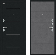 Дверь внутреннего открывания Bravo Граффити-1 Инсайд Букле черное/Slate Art 860х2050 мм