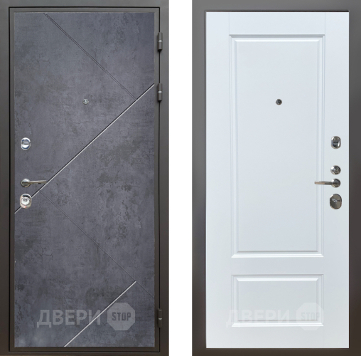 Входная металлическая Дверь Шелтер (SHELTER) Комфорт Бетон урбан индиго 4 Белый матовый в Можайске
