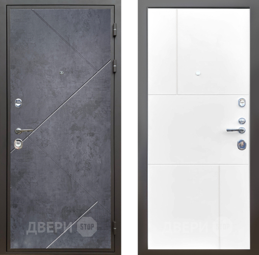 Входная металлическая Дверь Шелтер (SHELTER) Комфорт Бетон урбан индиго 8 Белый матовый в Можайске