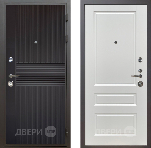 Входная металлическая Дверь Шелтер (SHELTER) Комфорт Черная шагрень 1 Белый ясень в Можайске