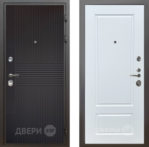 Входная металлическая Дверь Шелтер (SHELTER) Комфорт Черная шагрень 4 Белый матовый в Можайске
