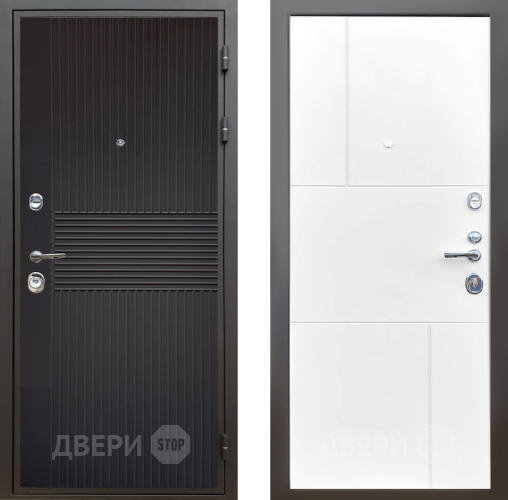 Входная металлическая Дверь Шелтер (SHELTER) Комфорт Черная шагрень 8 Белый матовый в Можайске