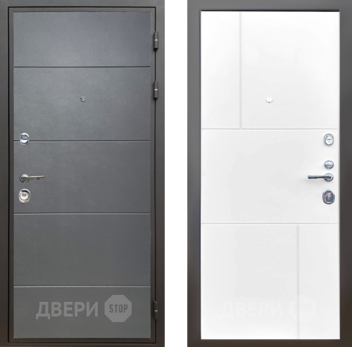 Входная металлическая Дверь Шелтер (SHELTER) Комфорт Лофт графит 8 Белый матовый в Можайске