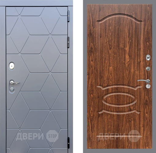 Входная металлическая Дверь Стоп КОСМО ФЛ-128 орех тисненый в Можайске
