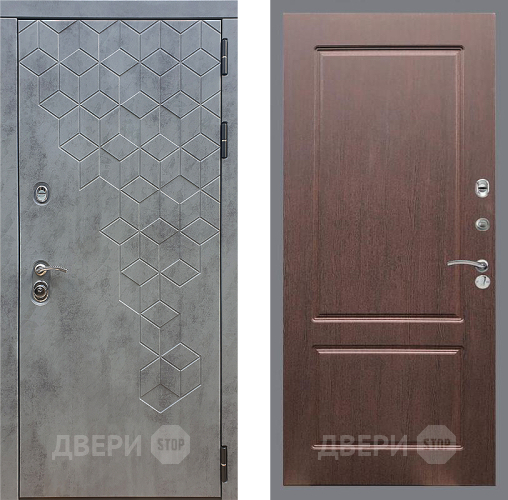 Входная металлическая Дверь Стоп БЕТОН ФЛ-117 Орех премиум в Можайске