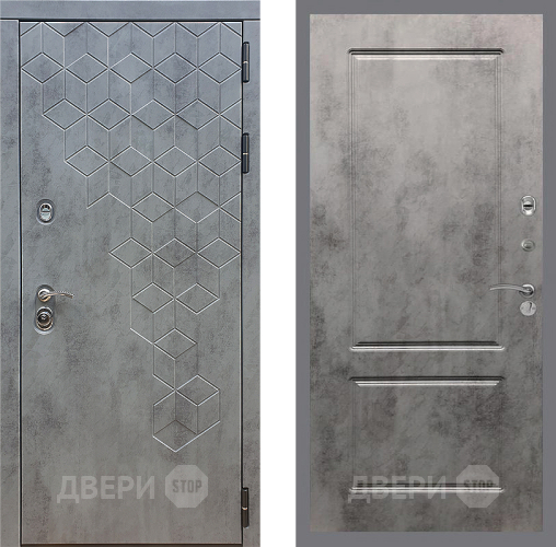 Входная металлическая Дверь Стоп БЕТОН ФЛ-117 Бетон темный в Можайске