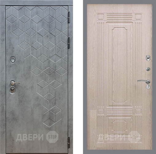 Входная металлическая Дверь Стоп БЕТОН ФЛ-2 Беленый дуб в Можайске