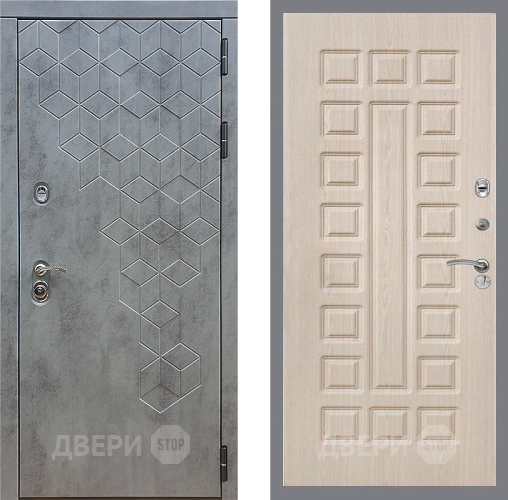 Входная металлическая Дверь Стоп БЕТОН ФЛ-183 Беленый дуб в Можайске