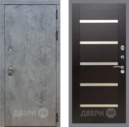 Входная металлическая Дверь Стоп БЕТОН СБ-14 венге поперечный в Можайске