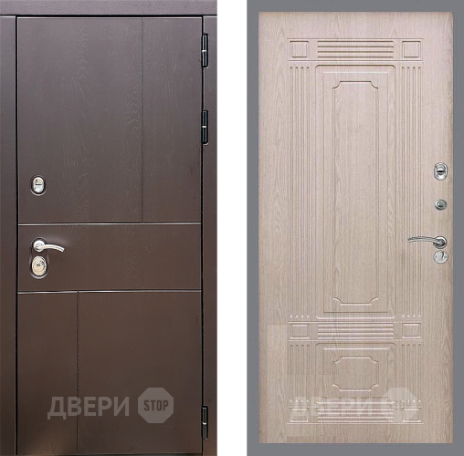 Входная металлическая Дверь Стоп УРБАН ФЛ-2 Беленый дуб в Можайске