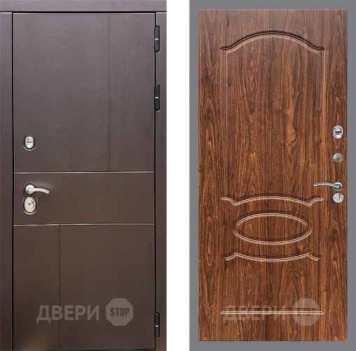 Входная металлическая Дверь Стоп УРБАН ФЛ-128 орех тисненый в Можайске