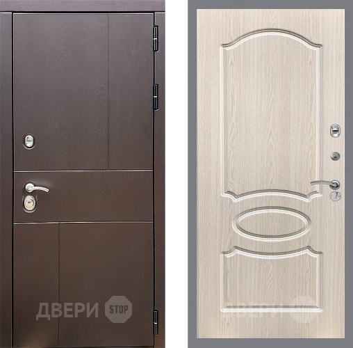 Входная металлическая Дверь Стоп УРБАН ФЛ-128 Беленый дуб в Можайске