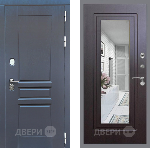 Входная металлическая Дверь Стоп ПЛАТИНУМ Зеркало ФЛ-120 Венге в Можайске