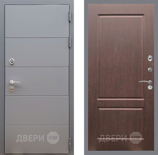 Входная металлическая Дверь Стоп АРТ ГРАФИТ ФЛ-117 Орех премиум в Можайске