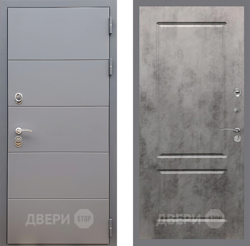 Входная металлическая Дверь Стоп АРТ ГРАФИТ ФЛ-117 Бетон темный в Можайске