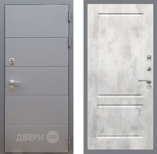 Входная металлическая Дверь Стоп АРТ ГРАФИТ ФЛ-117 Бетон светлый в Можайске