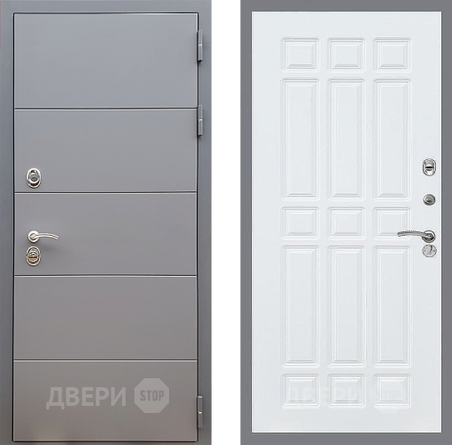 Входная металлическая Дверь Стоп АРТ ГРАФИТ ФЛ-33 Силк Сноу в Можайске