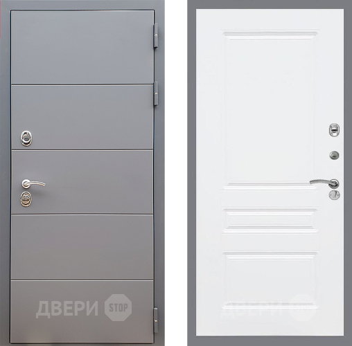 Входная металлическая Дверь Стоп АРТ ГРАФИТ ФЛ-243 Силк Сноу в Можайске