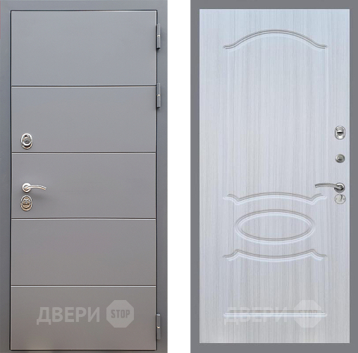 Входная металлическая Дверь Стоп АРТ ГРАФИТ ФЛ-128 Сандал белый в Можайске