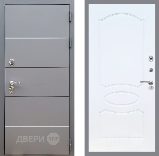 Входная металлическая Дверь Стоп АРТ ГРАФИТ ФЛ-128 Белый ясень в Можайске