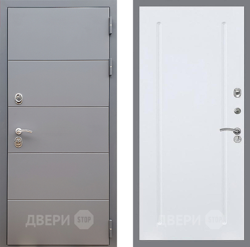 Входная металлическая Дверь Стоп АРТ ГРАФИТ ФЛ-68 Силк Сноу в Можайске